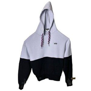 Girls Vans XS Hoodie Black Gray with Shoelace Inspired Pink Black Laces Preowned